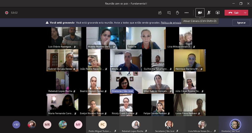 Reuni�o com os pais sobre as orienta��es referentes ao retorno das aulas presenciais. Col�gio Passionista S�o Jos�